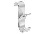 Silver metal over-the-door hook with a curved design.