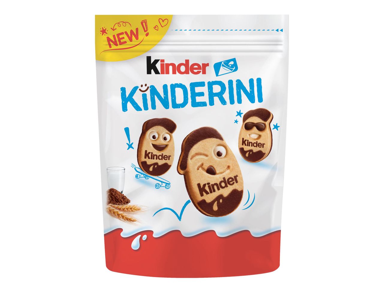 Kinder Kinderini kekszek csomagolása.