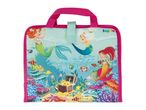 Mermaid-themed children's bag with underwater scene, coral, fish, and treasure chest.