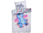 Stitch duvet cover set with a pillowcase and tropical pattern.