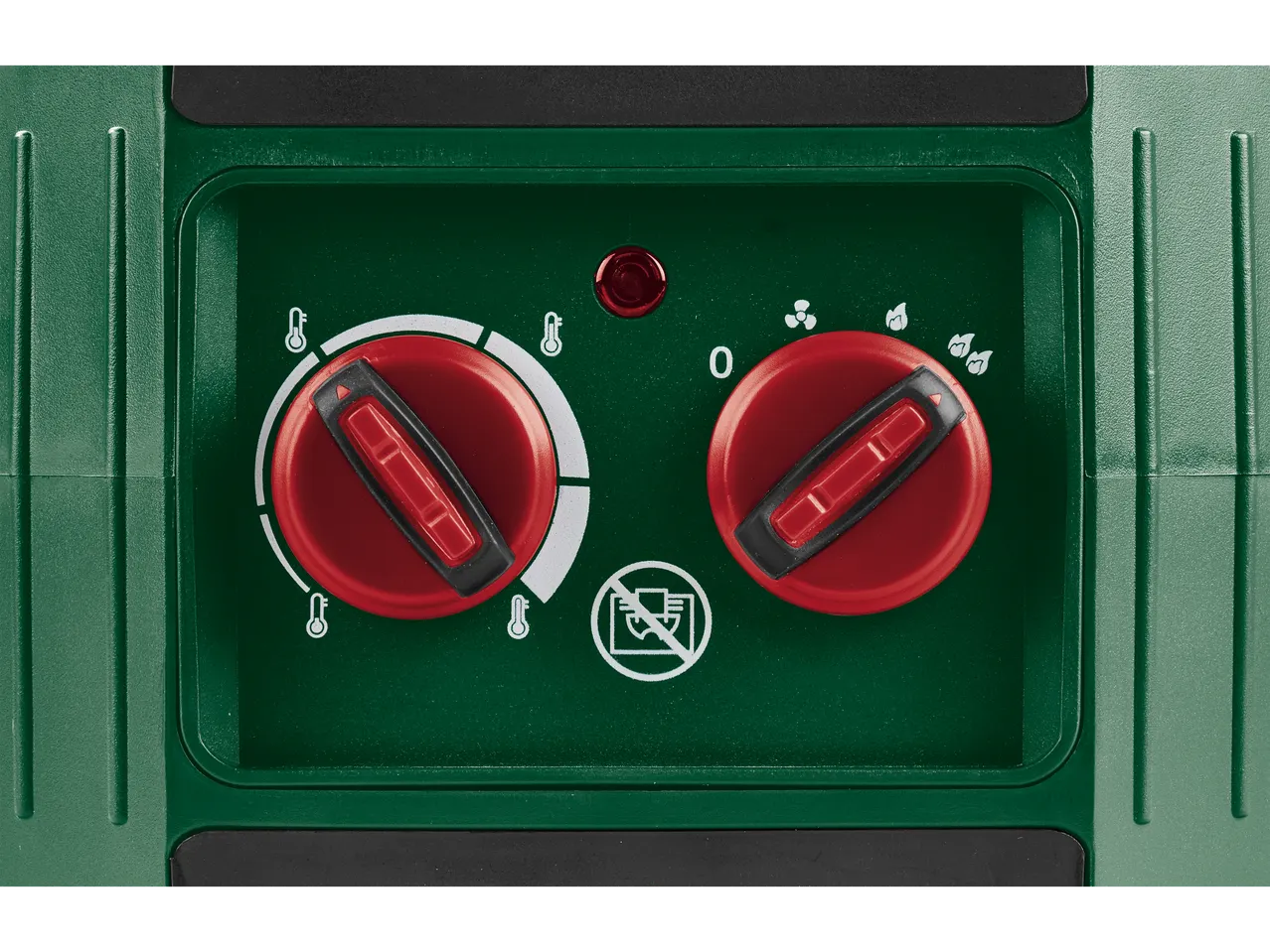 Parkside® hősugárzó vezérlőpanel hőmérséklet- és fűtési szint szabályzókkal.