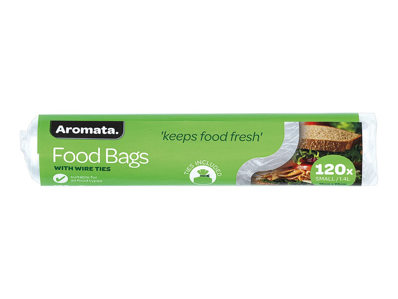 Aromata food bags: 120 small bags with ties.