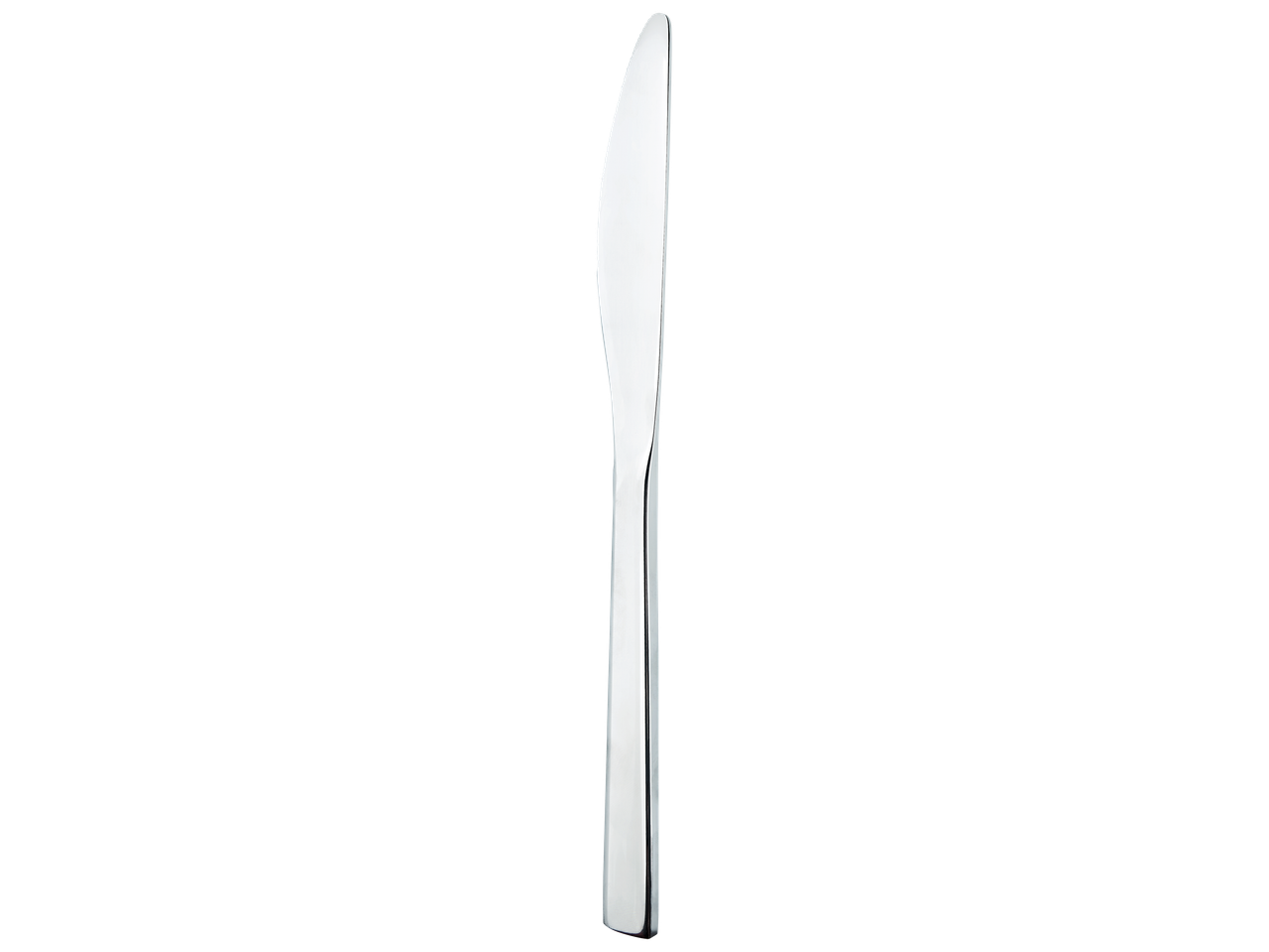 Couteau de table en acier inoxydable sur fond noir