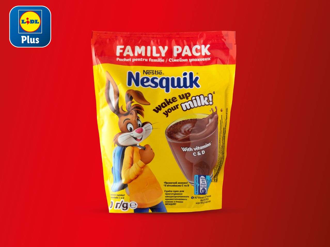 Nesquik obiteljsko pakiranje čokoladnog napitka.