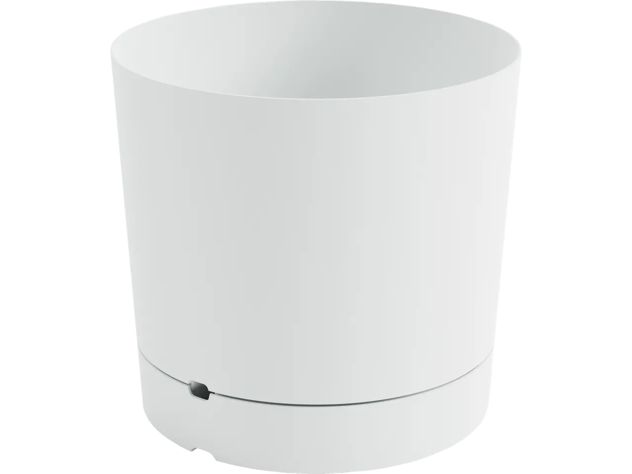 Minimalist white planter for plants.