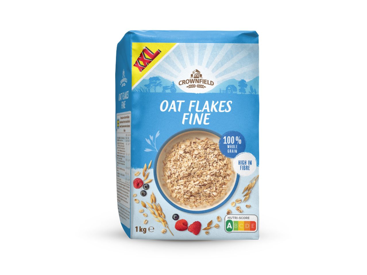 Pakiranje Crownfield XXL zobenih pahuljica Fine, 1 kg.