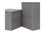 Two grey fabric pet steps with hook-and-loop fasteners