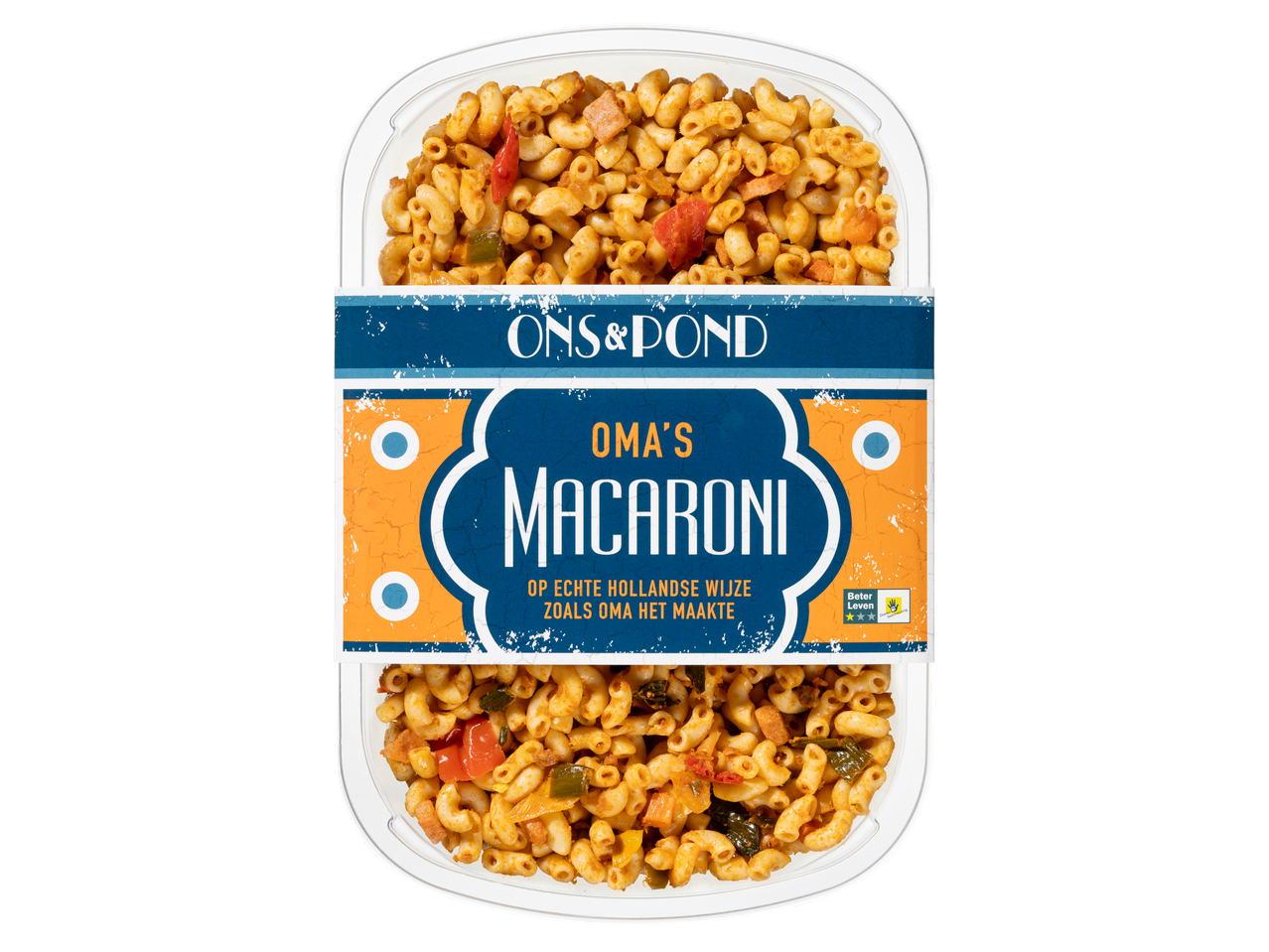 Ons&Pond Oma's Macaroni: kant-en-klare maaltijd in retro stijl.
