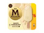 Six Magnum ice cream bars with white chocolate and Madagascan vanilla.