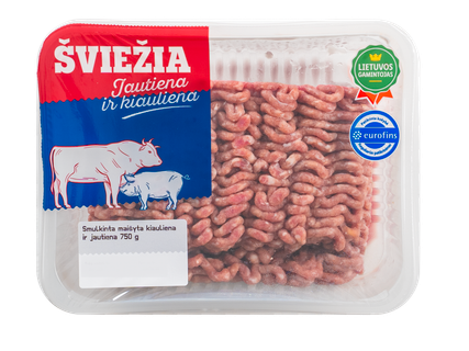 Šviežia smulkinta kiauliena ir jautiena
