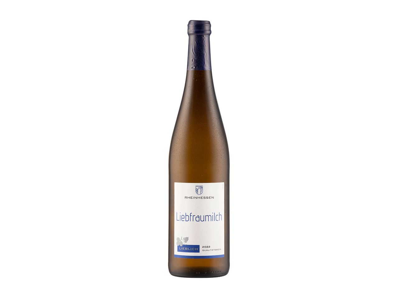 Bottle of Liebfraumilch Rheinhessen wine.