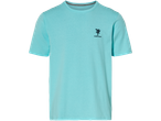 T-shirt celeste a maniche corte.