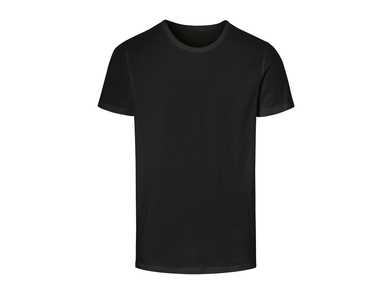 A black crew neck t-shirt.