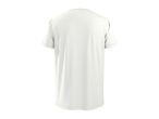 Back view of a plain white short-sleeved t-shirt.