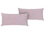 Two light purple pillows with a white speckled pattern.