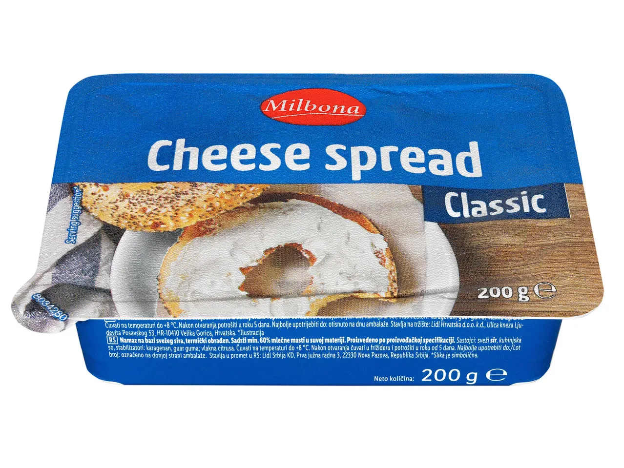 Milbona Classic krémsajt 200 g-os kiszerelésben.