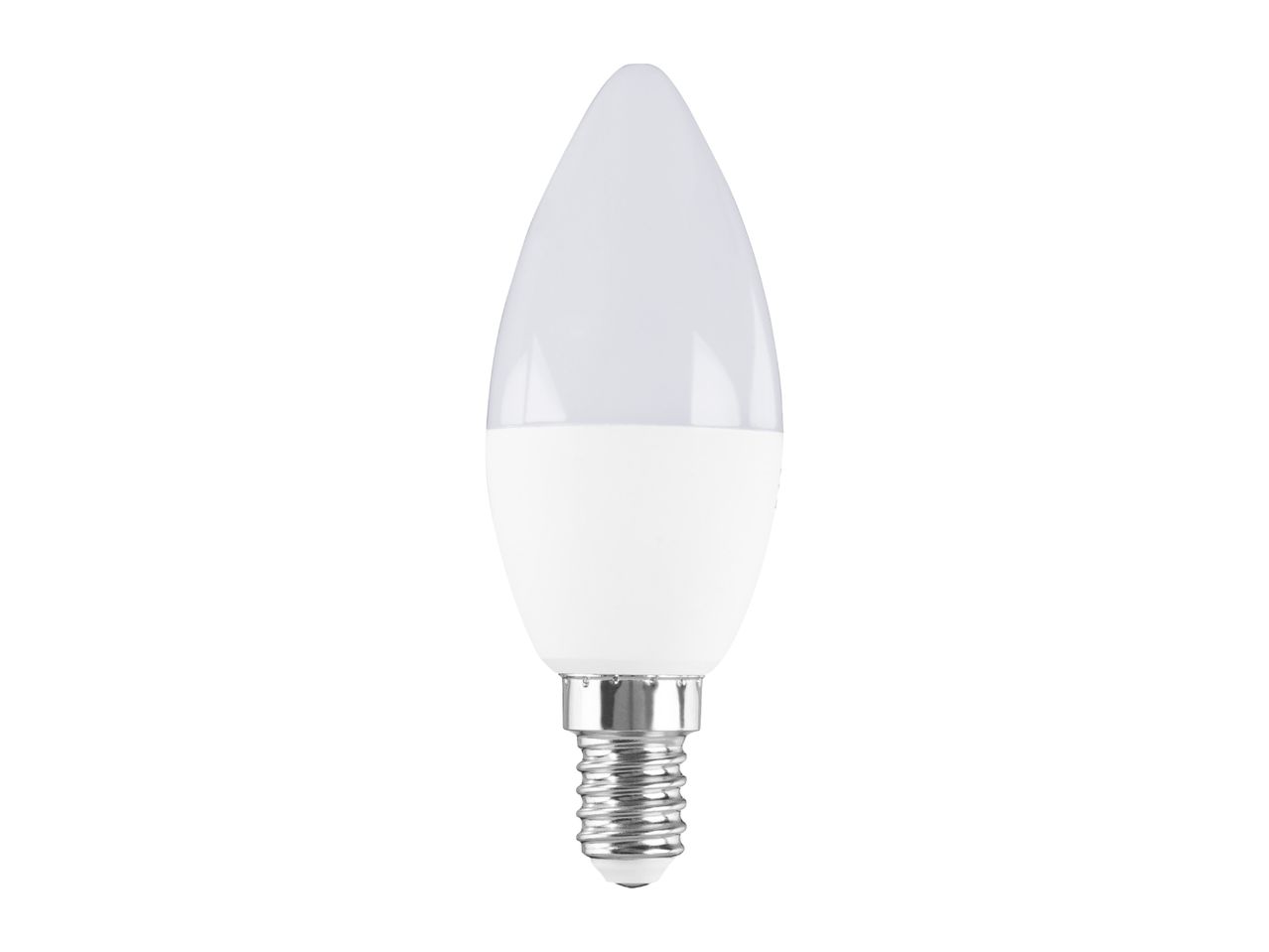 White LED candle light bulb with a small screw base