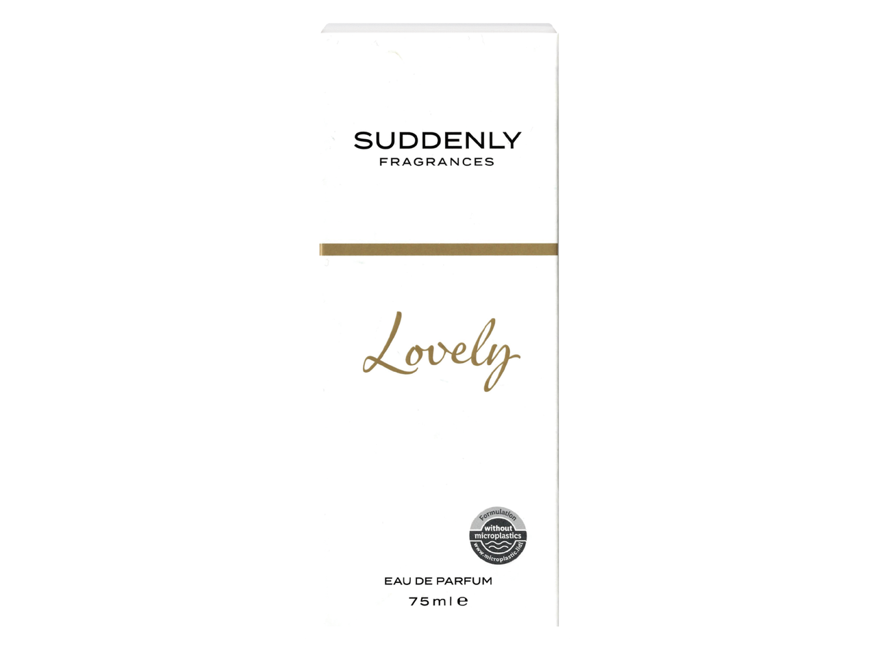 Парфюм с надпис „Lovely“, 75 мл, без микропластмаса.
