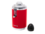 Червена цитрус преса Silvercrest 85 W с подвижен черен конус.