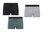 Tre par Uniqlo boksershorts i sort, grå og grøn.