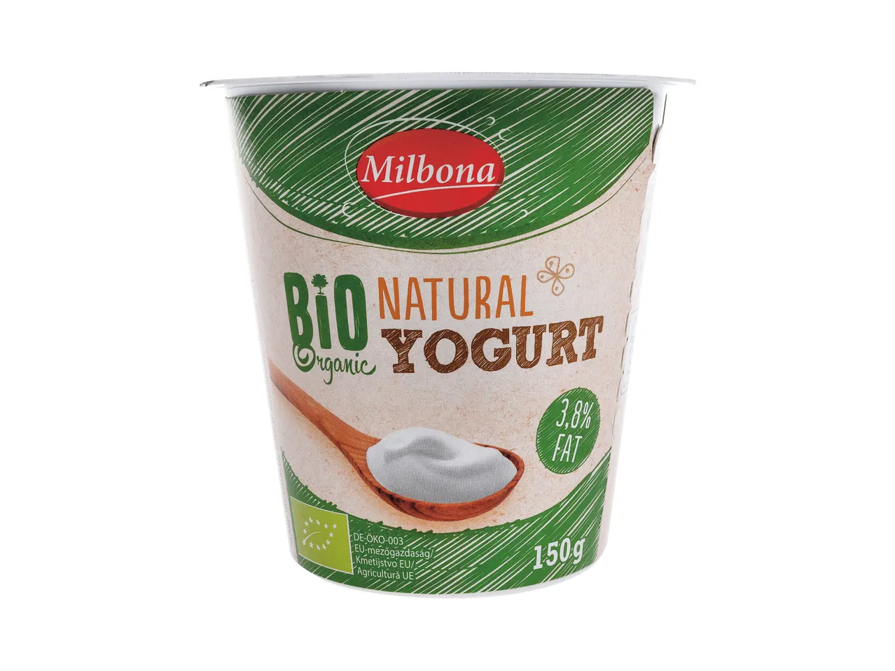 Iaurt bio Milbona, 150g, 3,8% grăsime.