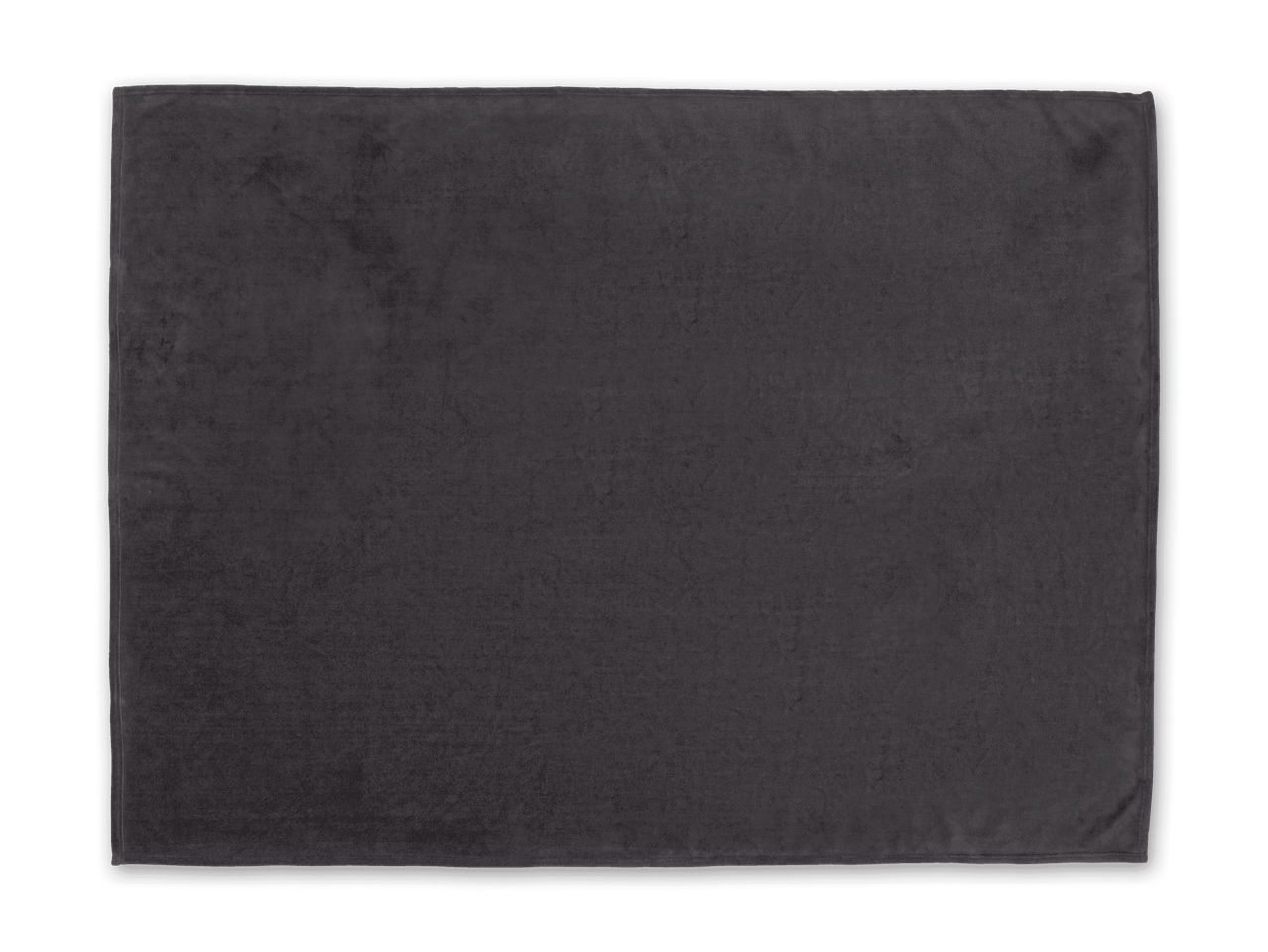 Dunkelgraue, rechteckige Decke aus weichem Stoff