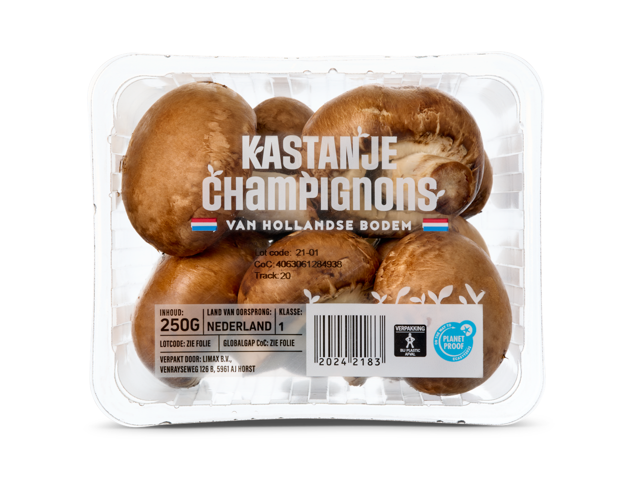 Hollandse kastanjechampignons, 250g.