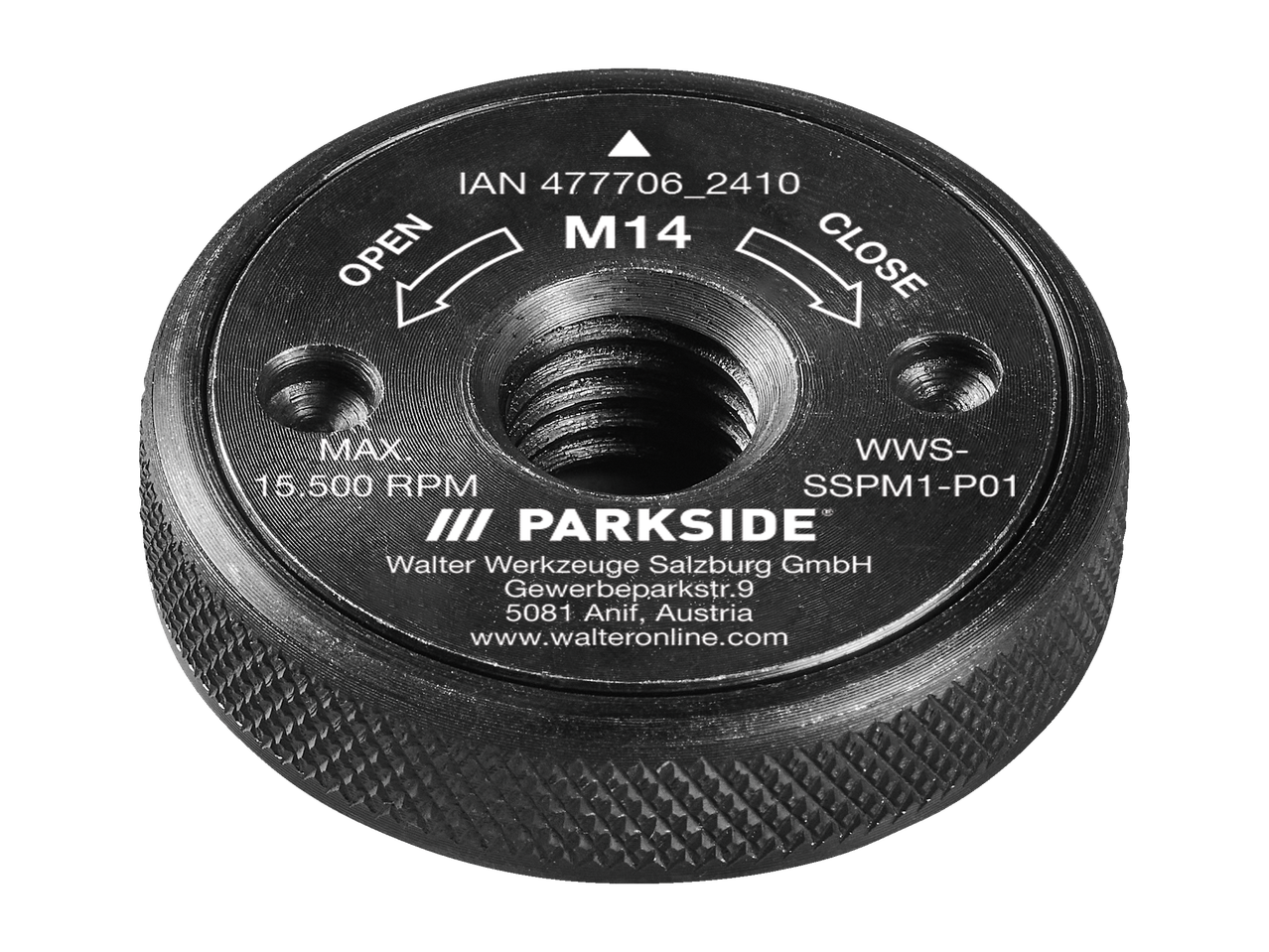 Piuliță PARKSIDE® M14, turație maximă 15 500 rot/min.