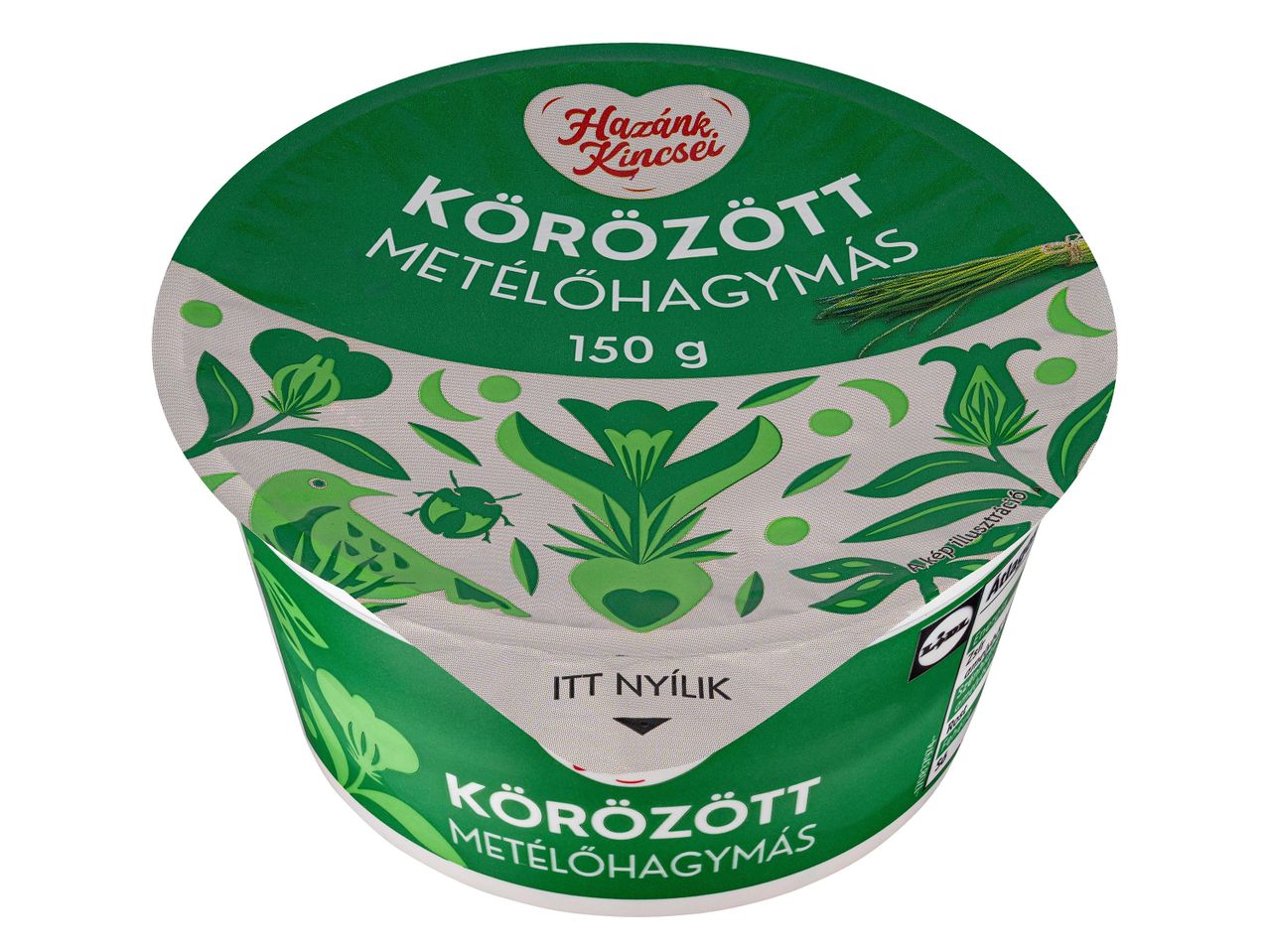 Hazánk Kincsei 150g metélőhagymás körözött sajtkrém.