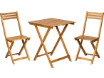 Set masă și două scaune de grădină din lemn