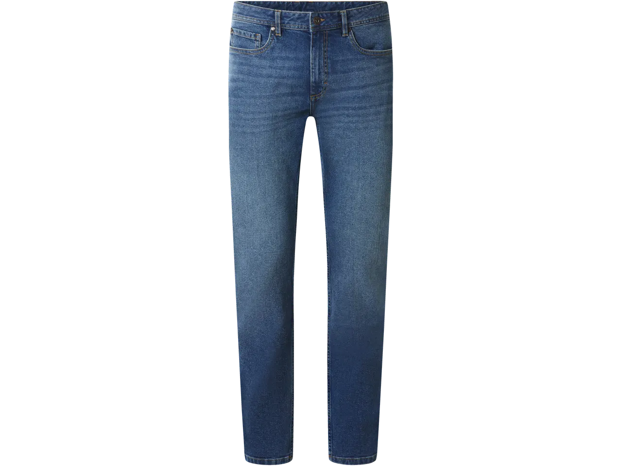 Mėlyni tiesaus kirpimo džinsai