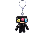 FUGGLER sleutelhanger in de vorm van een zwart glittermonster met kleurrijke ogen.