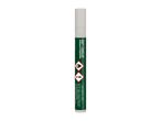 White paint touch-up pen with hazard symbols and contact information.