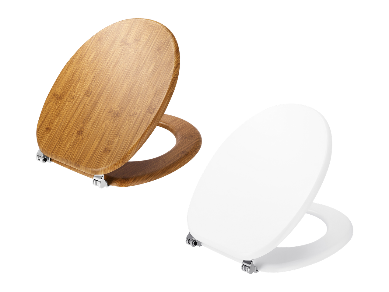 Daske za WC školjku od bambusa i bijele boje.