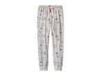 Gray pajama pants with baseball and Peanuts character Snoopy playing baseball.