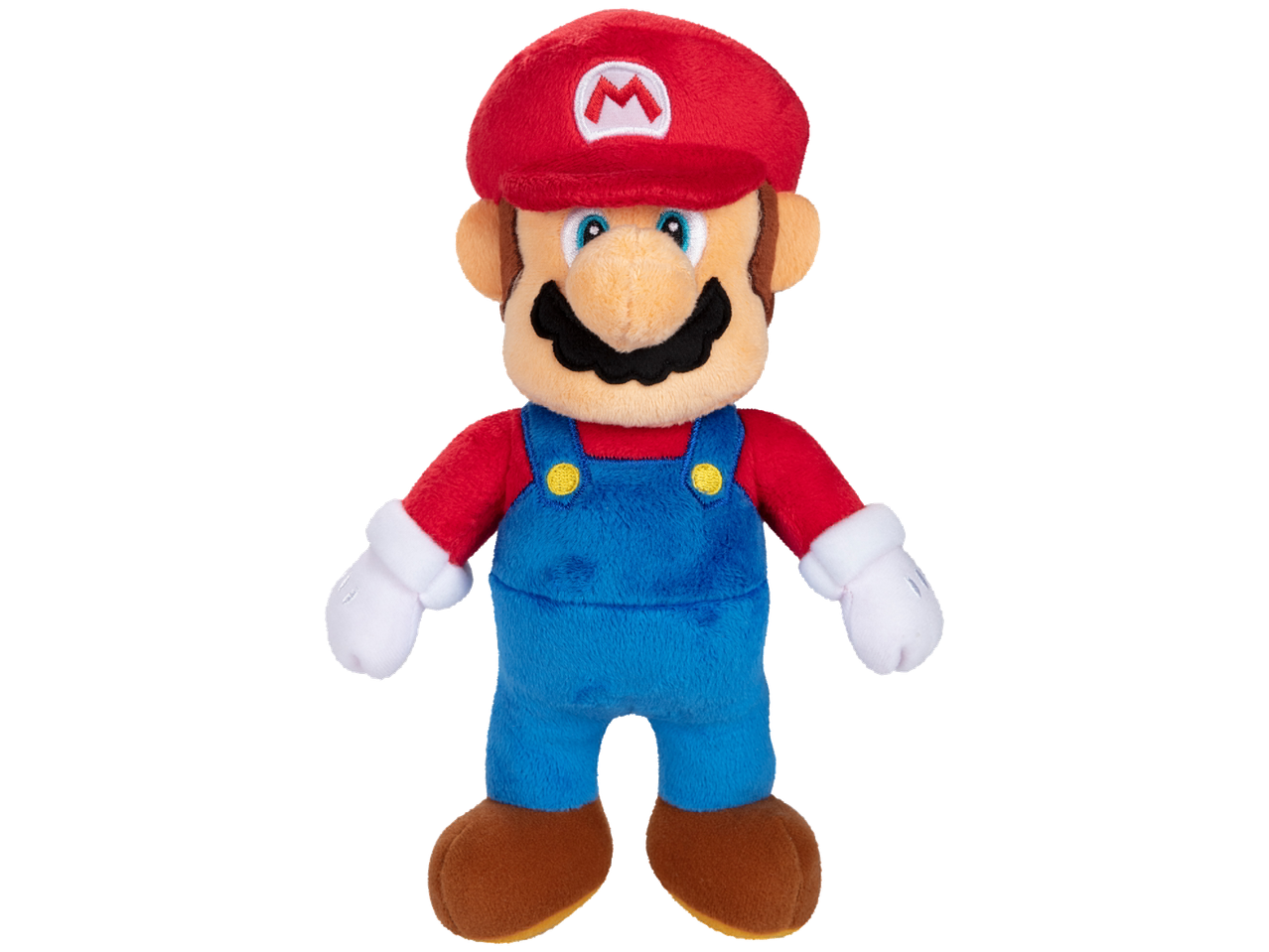 Super Mario Brothers® mīkstā Mario plīša rotaļlieta sarkanā un zilā krāsā