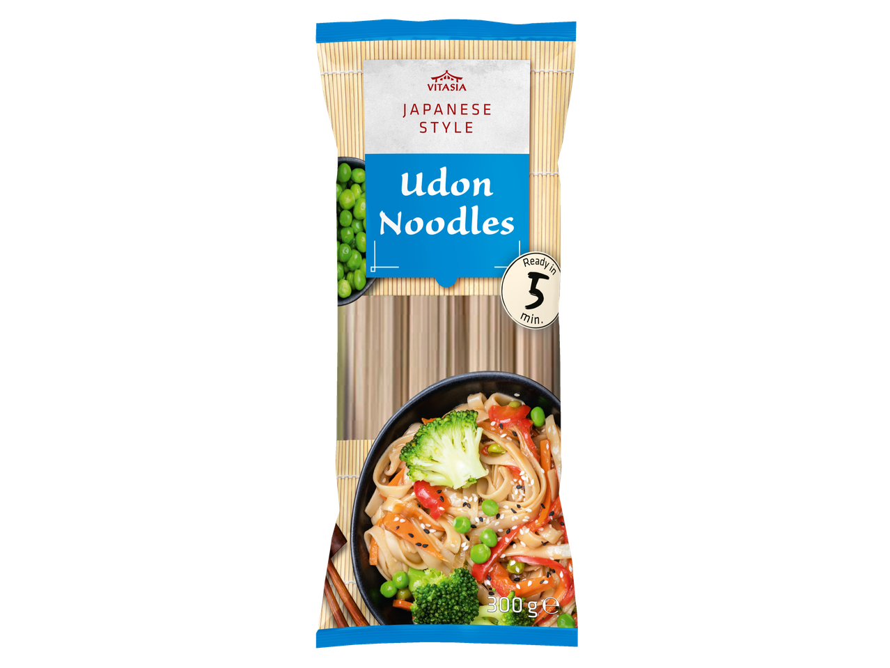 Vitasia Japanse stijl Udon noedels, 300g verpakking.