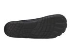 Bottom view of a black water shoe with a textured sole