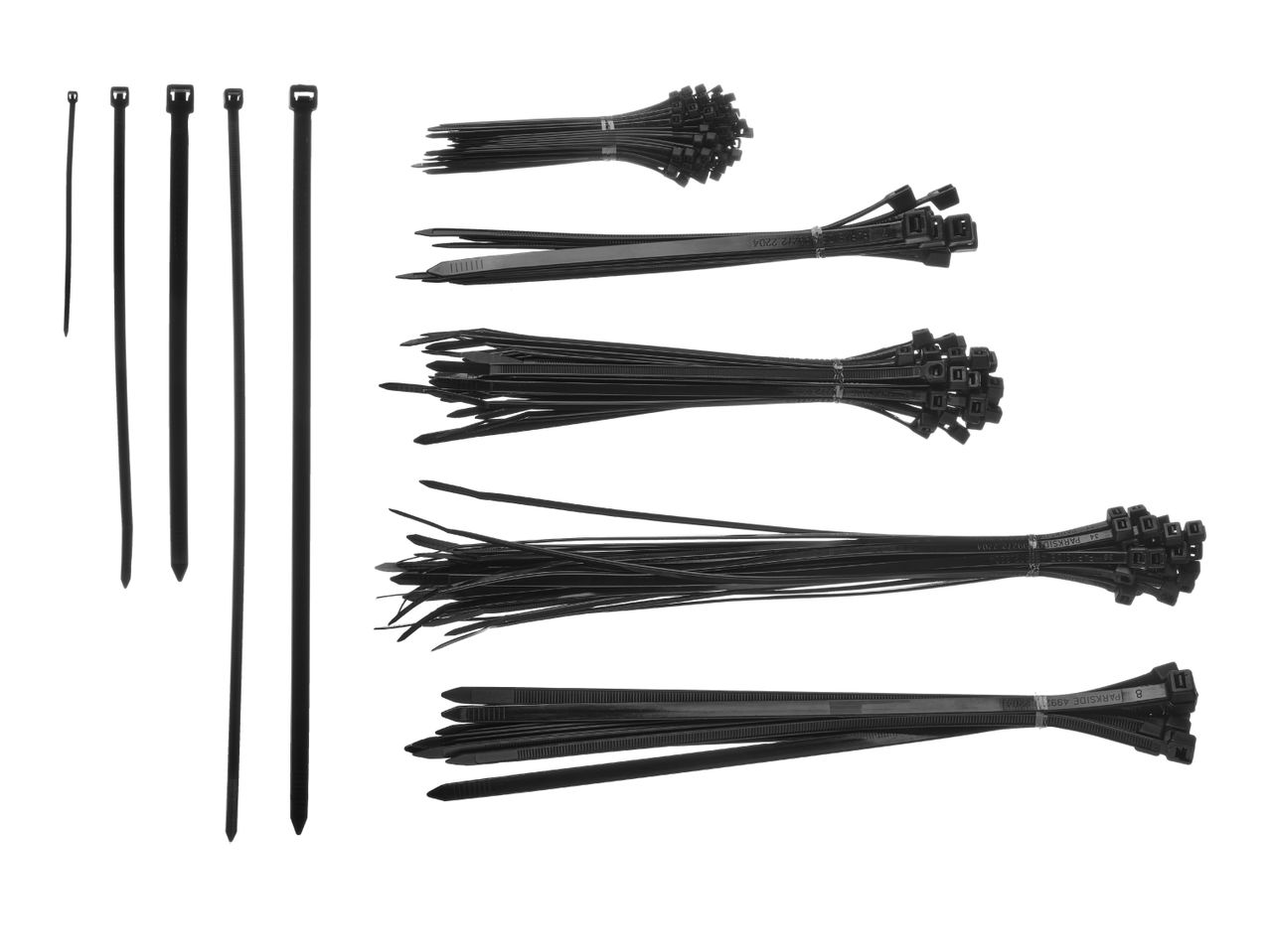 Parkside Black Cable Tie Set - 250 Pieces