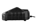 Black power tool battery charger with a power cord
