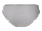 Grey ribbed briefs with lace trim