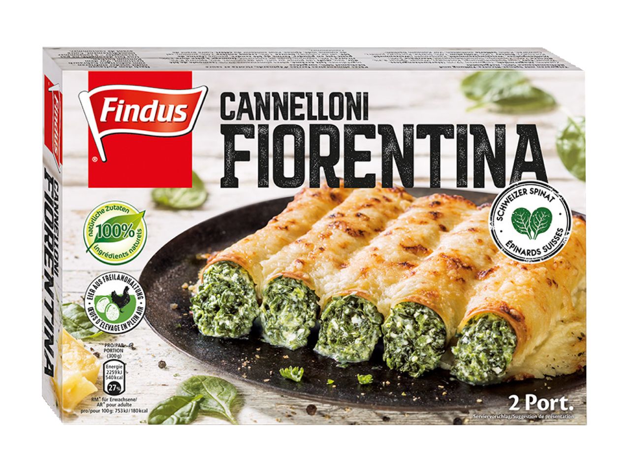 Findus Cannelloni Florentina: Tiefkühl-Cannelloni mit Käse und Schweizer Spinat.