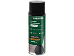 Zwarte spuitverf, 2-in-1 lak en grondverf, 400ml, glanzende afwerking, weerbestendig.