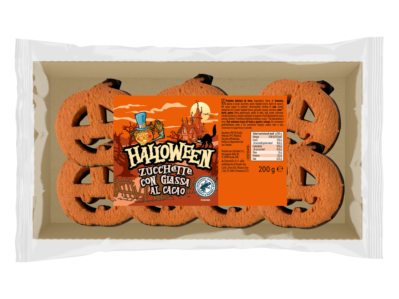 Biscotti a forma di zucca con glassa al cacao