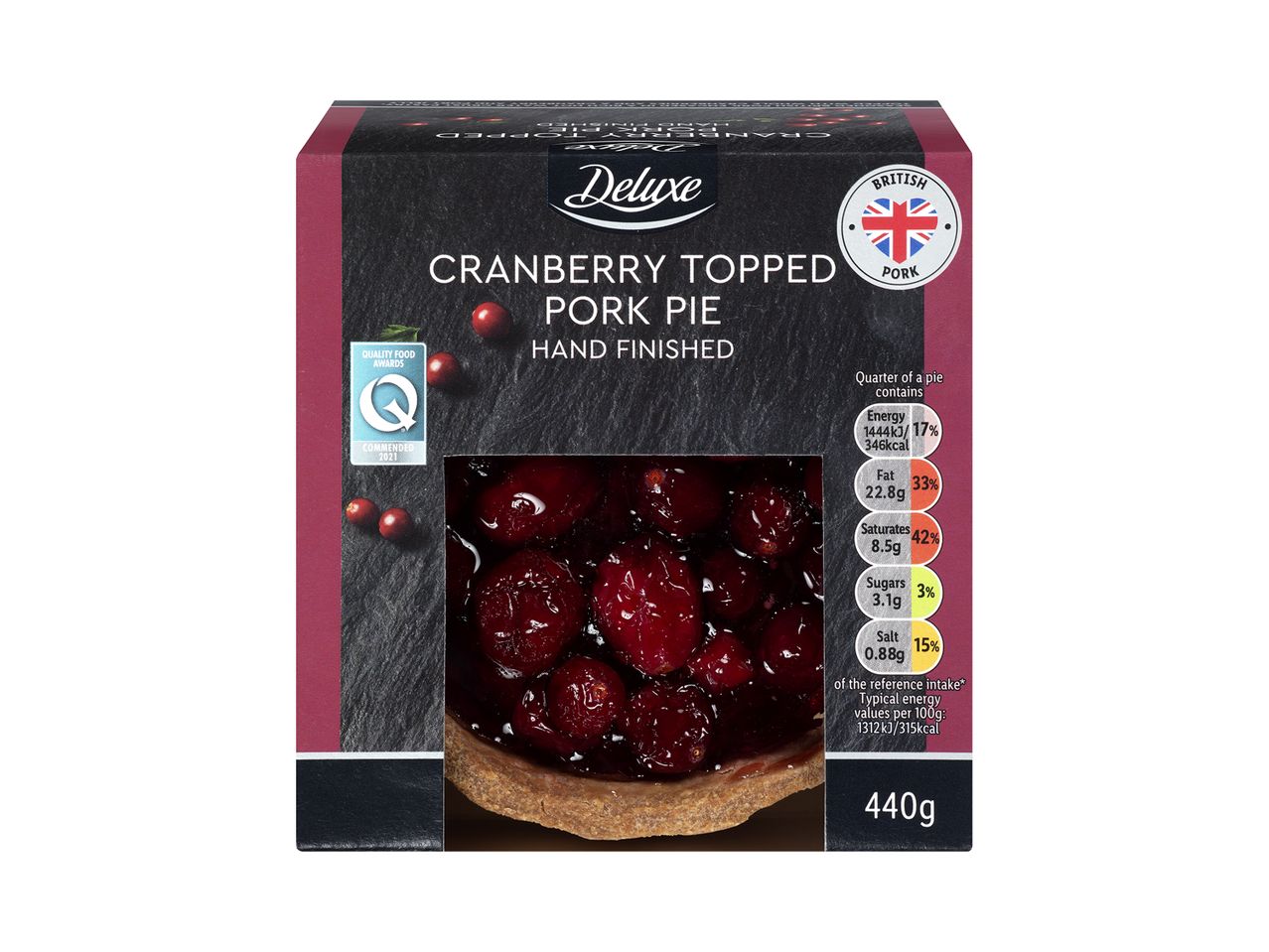 Go to full screen view: Deluxe Cranberry Topped Pork Pie - Image 1