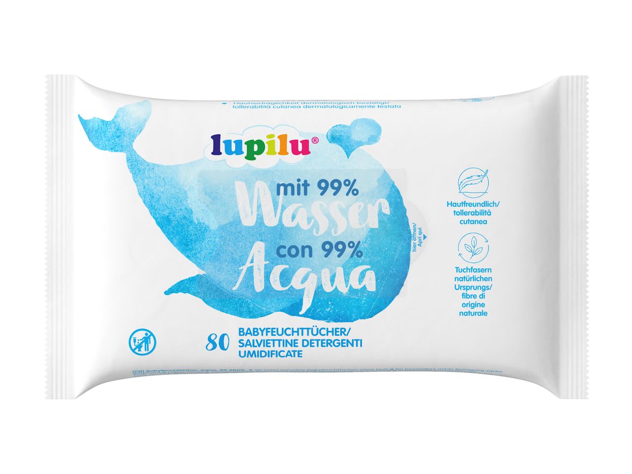 Topito Baby-Feuchttücher, 100% Wasser.