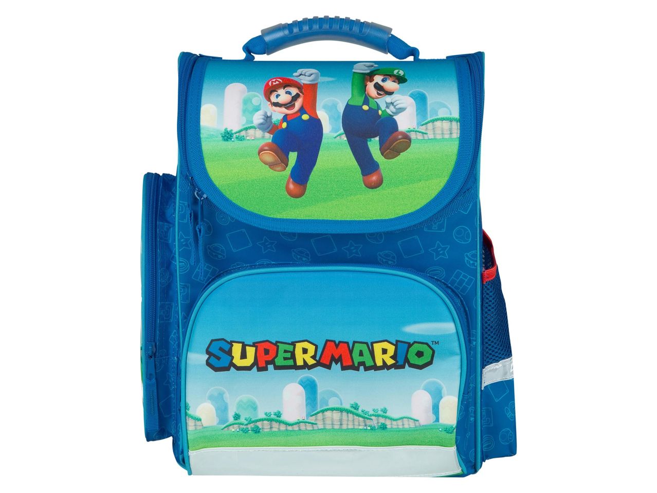 Super Mario hátizsák, kék színben, Mario és Luigi képpel.