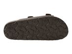 Brown sandal sole with textured bottom.