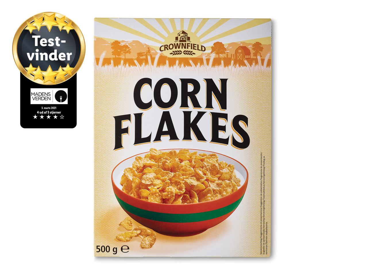 Crownfield Corn Flakes, 500 g æske.