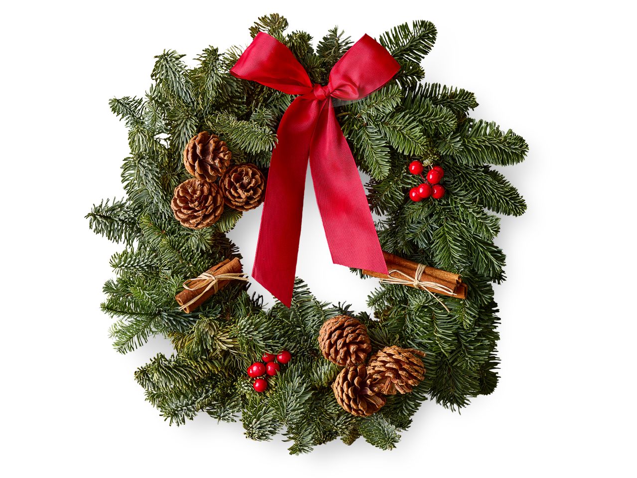 Go to full screen view: Deluxe British Large Christmas Wreath - Image 2